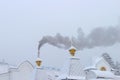 Overcast winter morning in Siberia Royalty Free Stock Photo
