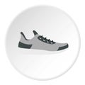 Gray sneaker icon circle Royalty Free Stock Photo