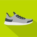 Gray sneaker icon, flat style Royalty Free Stock Photo