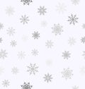 Gray snowflake pattern. Seamless vector