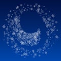 Gray Snowflake Vector Blue Background. Winter