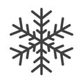 Gray Snowflake vector symbol isolated on white background