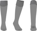 Gray socks, front, back and side view