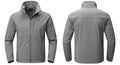 Gray Softshell Jacket Front and Back View Mockup Royalty Free Stock Photo