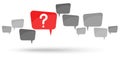 gray speech bubbles with red question mark Royalty Free Stock Photo
