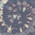 Gray Spiral Pattern. Tie Die Print Circle. Grunge