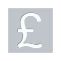 gray square with currency symbol of sterling pound