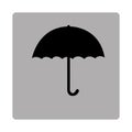 gray square frame with silhouette umbrella