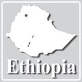 Gray icon with white silhouette of a map Ethiopia