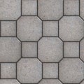Gray Square and Octagon Paving Slabs.