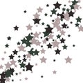 Gray stars scatter charming holiday vectoron white background. Twinkle luminous star sparkles magical illustration.