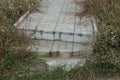 Gray steps and part of the road from stone paving slabs Royalty Free Stock Photo