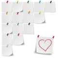 Gray Stickers Colored Pins Heart