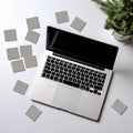 Gray Stickers on Laptop - AI Generated