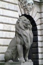 Stone lion in the capital of Hungary Budapest Royalty Free Stock Photo