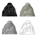 Gray stone mountain. A mountain in which mined minerals.Different mountains single icon in cartoon style vector symbol