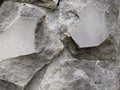 Gray stone wall background, mosaic stonewall rubble facade closeup texture Royalty Free Stock Photo