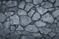 Gray stone wall texture. Grey rock pattern. Grunge rocky road. Granite textured, urban architecture. Surface of masonry background