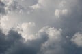 Gray stormy sky with heavy clouds in sunlight Royalty Free Stock Photo