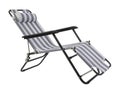 Gray striped beach chair isolated