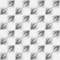Gray striped triangular shapes with thickening in grid
