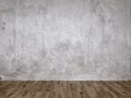 Gray Stucco Concrete Wall and Wooden Floor