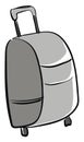 Gray suitcase, illustration, vector