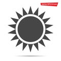 Gray Sun icon isolated on background. Modern flat pictogram, business, marketing, internet concept. Royalty Free Stock Photo