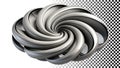 Gray swirl with spiral, abstract and modern design element png transparent image Generative AI