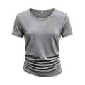 A stylish gray t-shirt with a unique textured design and a ruffled hemline Royalty Free Stock Photo