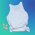 Gray tank top shirt mockup casual fashion