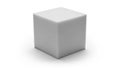 Gray textured cube with smooth edges centered on a white background Royalty Free Stock Photo