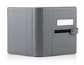 Gray Textured Organizer Standing Open on White Background Reflective Surface Royalty Free Stock Photo
