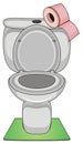 Gray toilet with roll paper Royalty Free Stock Photo
