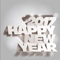 2017 Gray Tone Paper Folding with Letter, Happy New Year.