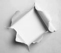 Gray torn paper with square shape