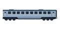 Gray Train Passenger Wagon, Railroad Transportation Flat Vector Illustration on White Background