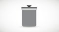 Gray trash can icon featuring a simple rectangular shape with rounded corners and a Royalty Free Stock Photo