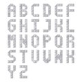 Gray triangle pattern alphabet