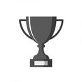 Gray trophy illustration on a white background. Features a classic cup shape with two Royalty Free Stock Photo