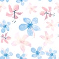 Gray Tropical Exotic. White Seamless Leaves. Azure Pattern Palm. Red Flower Background. Blue Spring Plant.