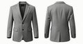 Gray Two-Button Blazer Front and Back View Royalty Free Stock Photo