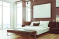 Gray upscale bedroom interior, poster toned Royalty Free Stock Photo