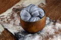 Gray Variegated Merino Sheep Wool