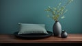 Minimalist Table With Green Plants, Vases, And Pillows Royalty Free Stock Photo