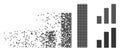 Moving Pixel Halftone Bar Chart Icon