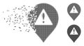 Decomposed Pixel Halftone Danger Map Marker Icon Royalty Free Stock Photo