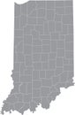 Gray counties map of Indiana, USA