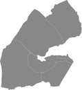 Gray map of the Republic of Djibouti Royalty Free Stock Photo