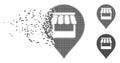 Fragmented Pixel Halftone Market Marker Icon